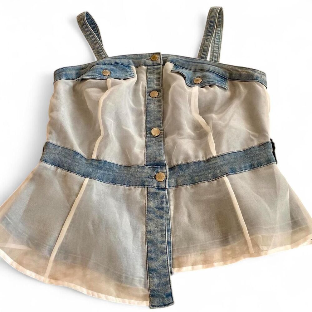Venus Women's Blue and White Crop-top